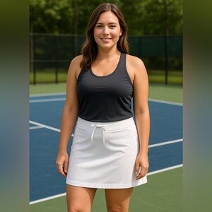 Tommy Bahama White Tennis Skirt‎ – Size XL, Stretch Zip-Pocket Skort